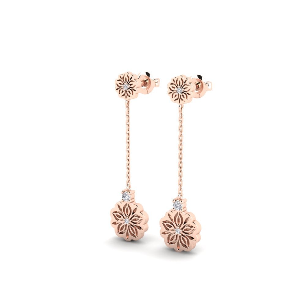 14k Oro Rosa Pendiente de mujer Rawng