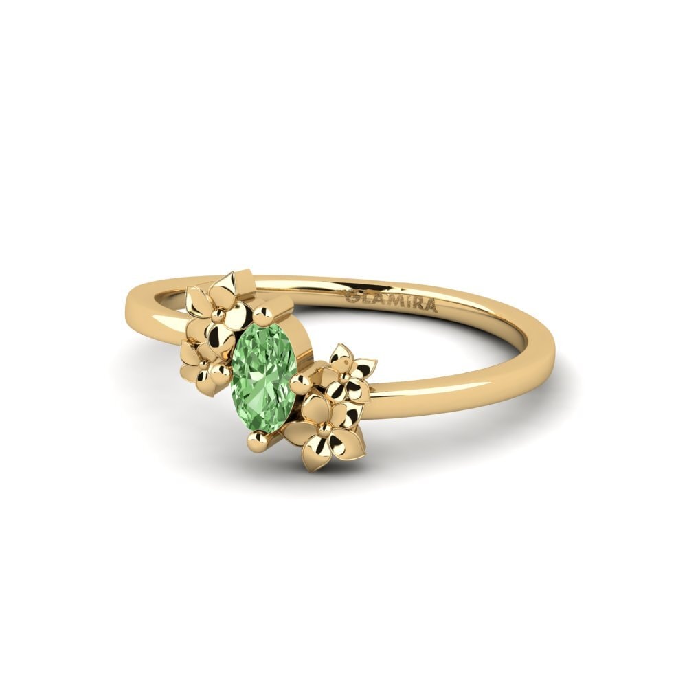 Diamante Verde Anel Rohen