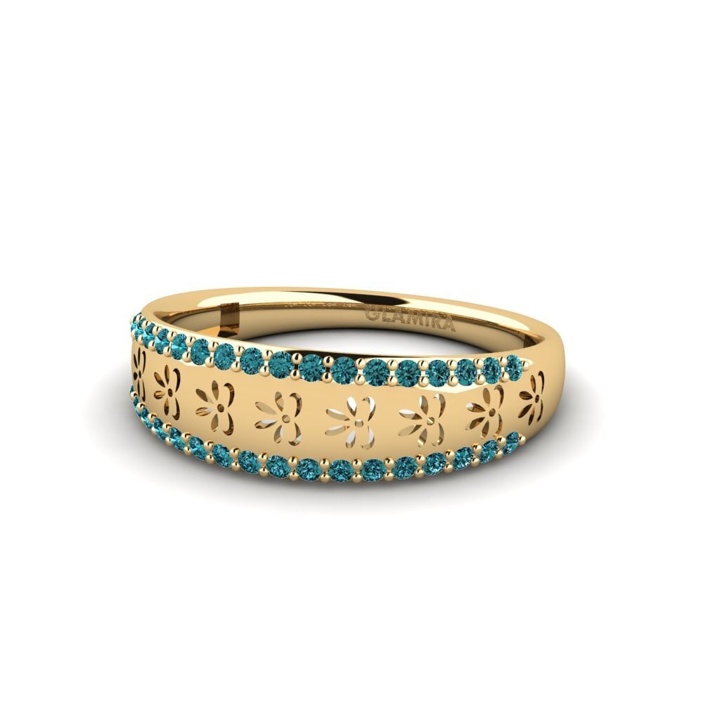 Diamante Azul Anillo Ruvara