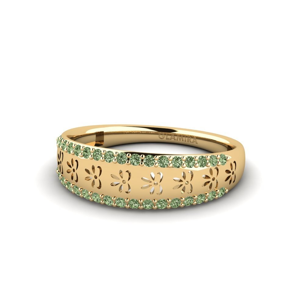 Diamante Verde Anel Ruvara