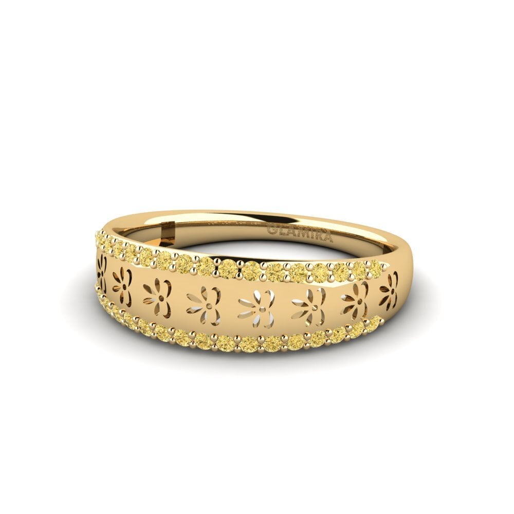 Diamante Amarillo Anillo Ruvara