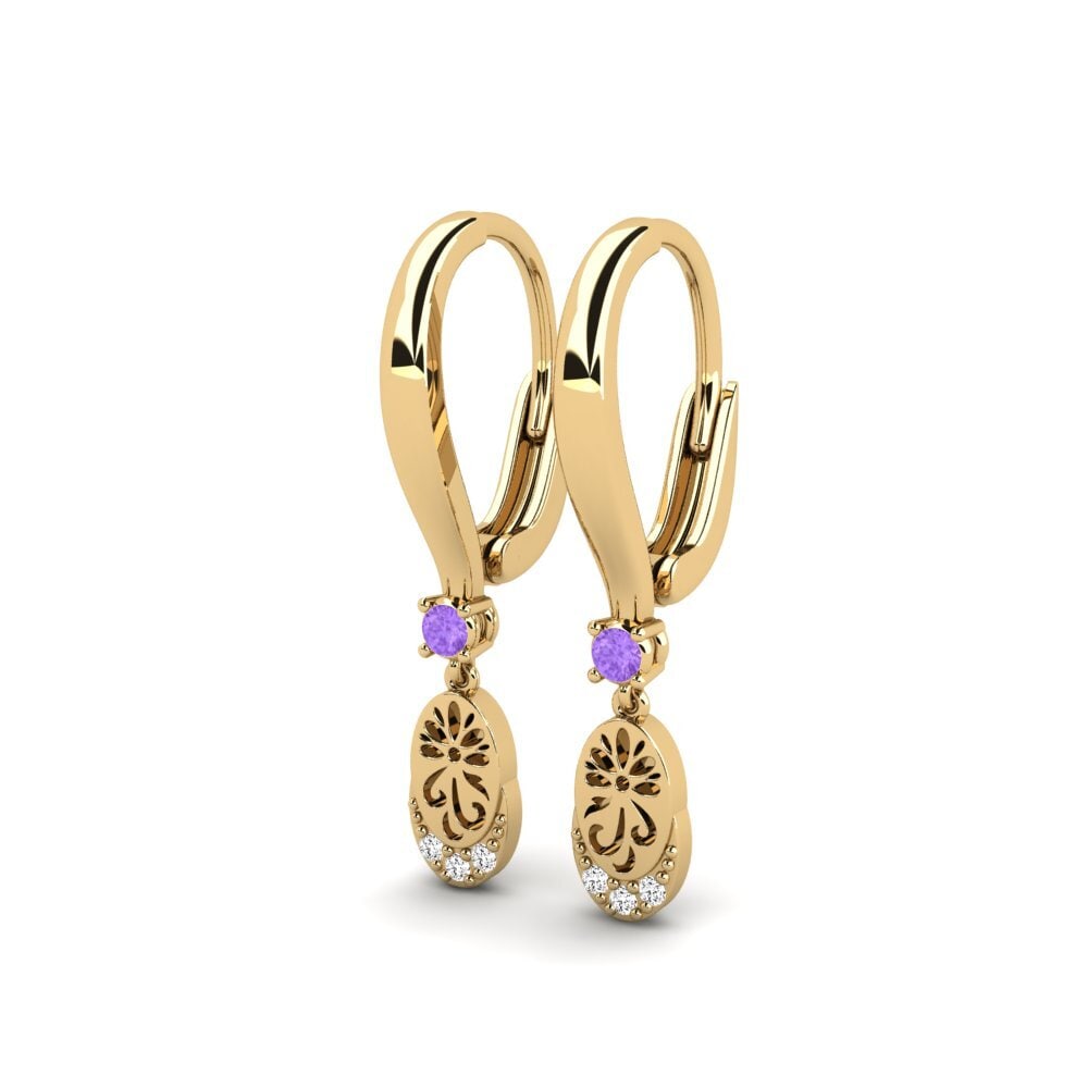 Round Amethyst Women's Earring Senikau
