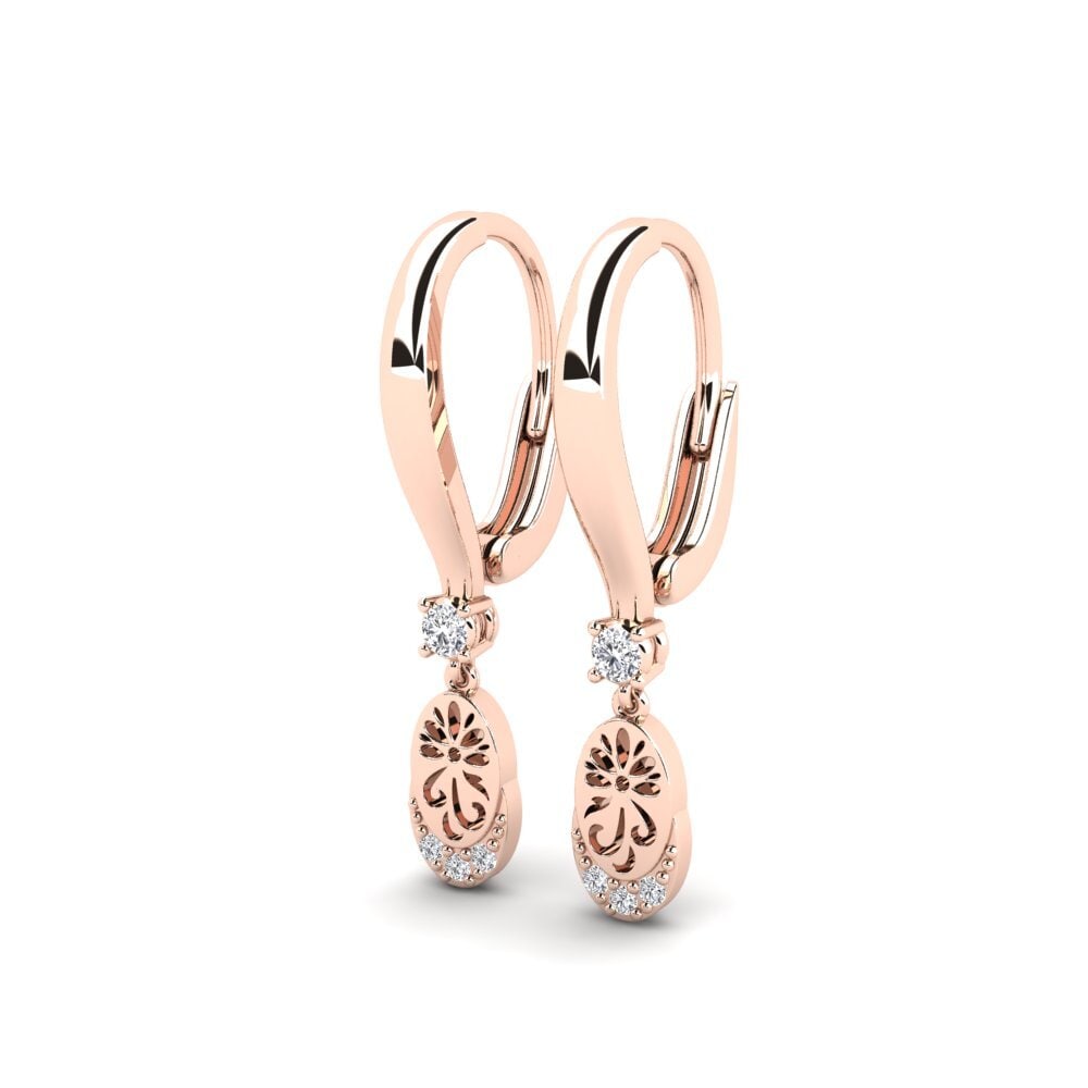 14k Oro Rosa Pendiente de mujer Senikau