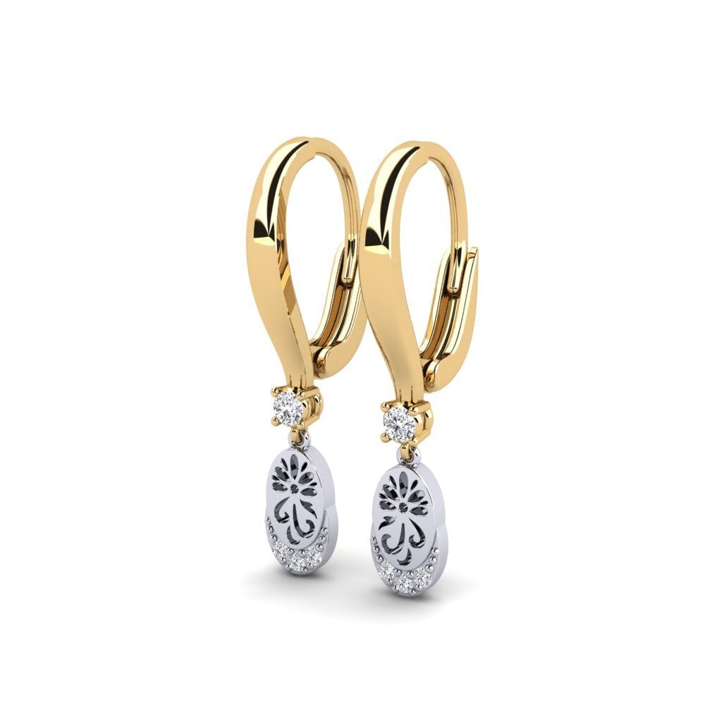 14ct Yellow & White Gold Women's Earring Senikau