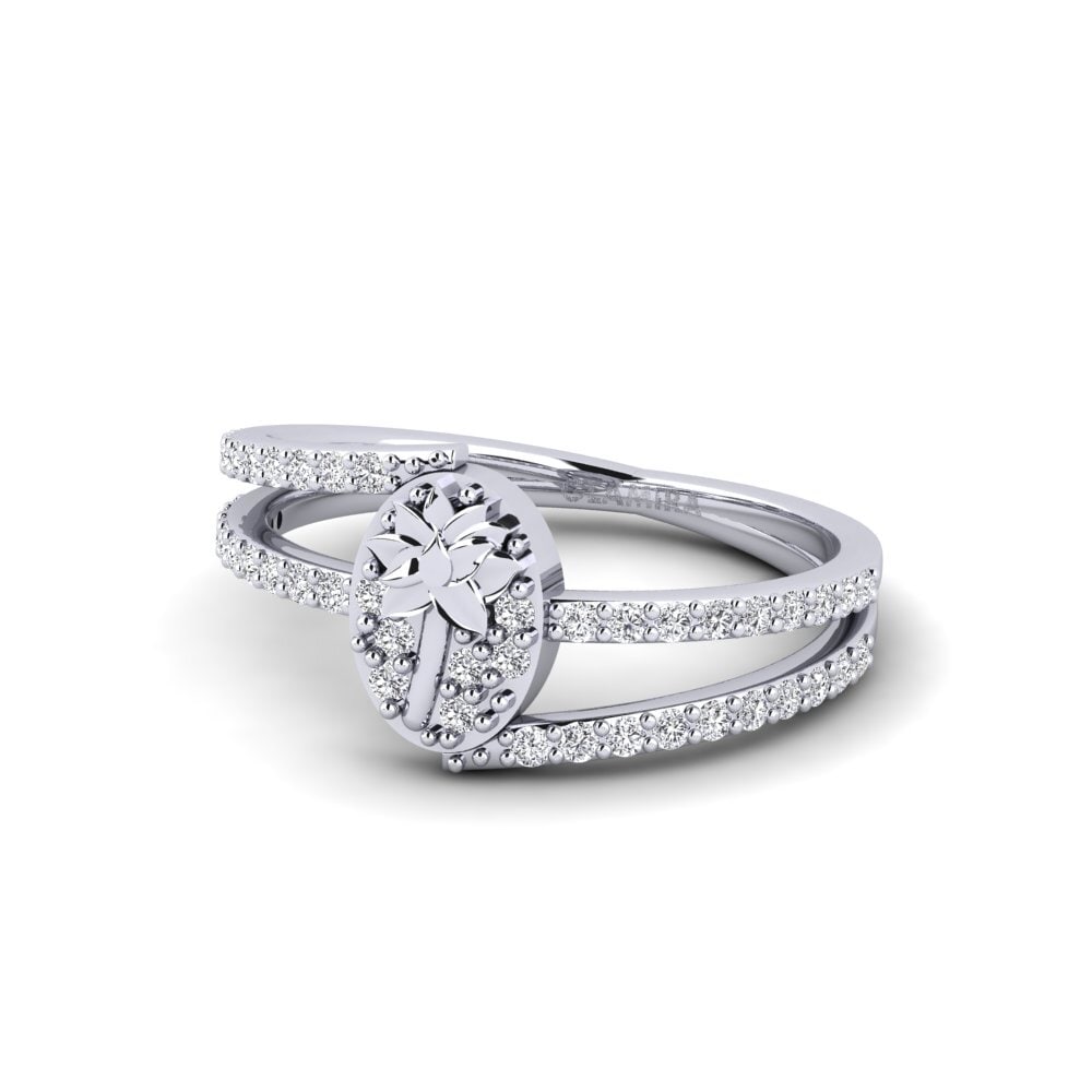 14k Oro Blanco Anillo Seravine