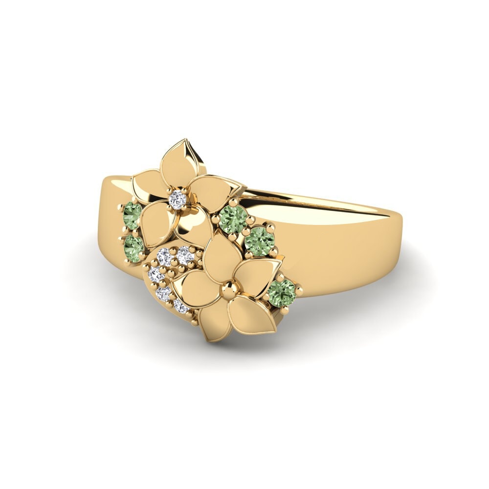 Diamante Verde Anel Silven