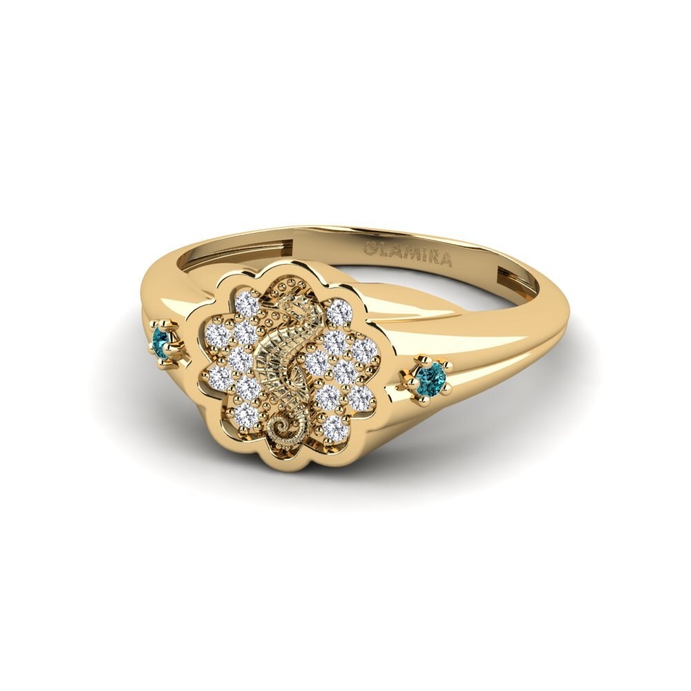 Diamante Azul Anillo Surridenti