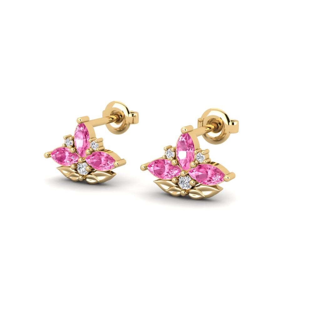Safira Rosa Brincos Feminino Templonza