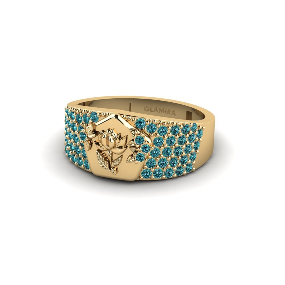 Diamante Azul Anillo Trabalho