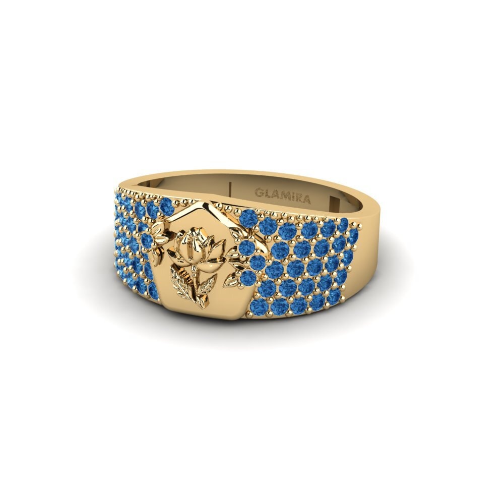 Dark Blue Zirconia Ring Trabalho