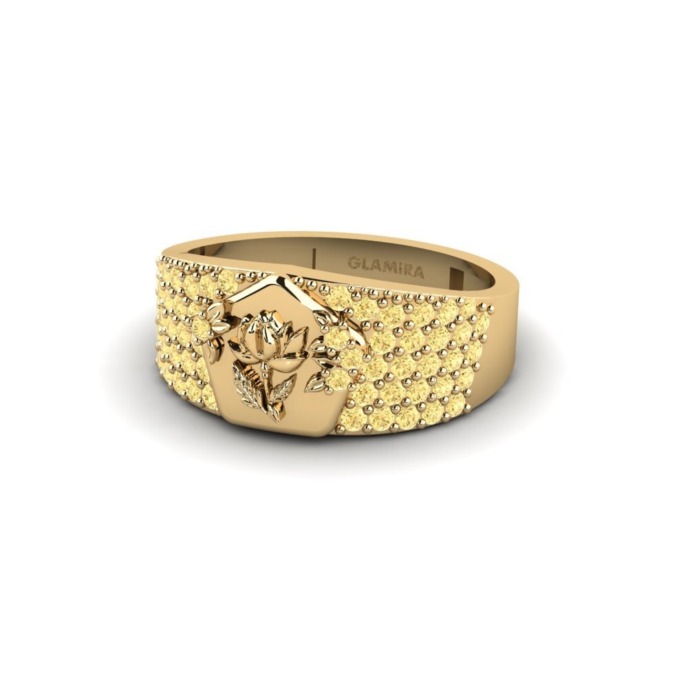 Diamante Amarillo Anillo Trabalho