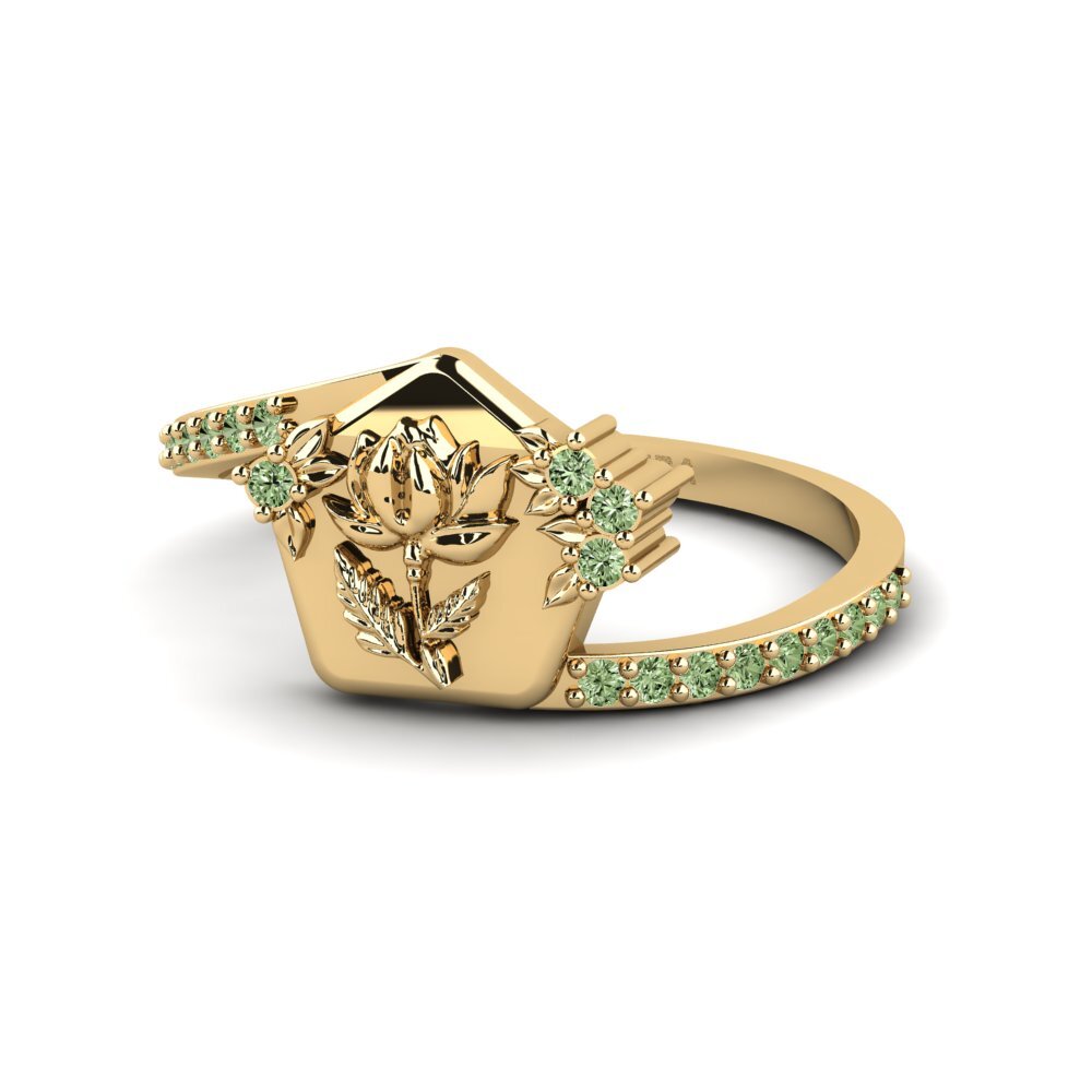 Diamante Verde Anel Varslighet
