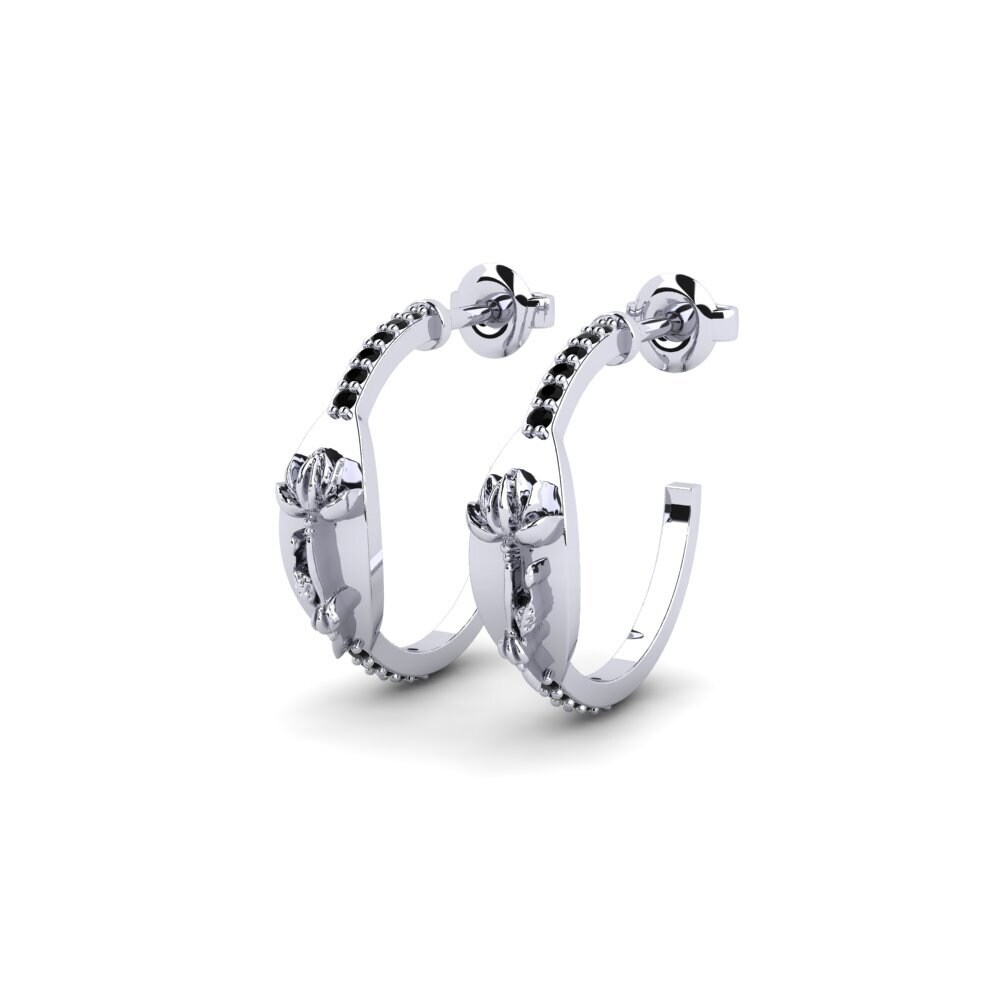 950 Platinum Black Sapphire Women's Earring Velatura