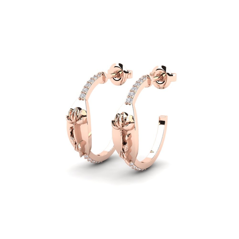 14k Oro Rosa Pendiente de mujer Velatura