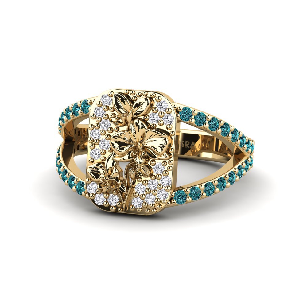 Diamante Azul Anillo Vielle