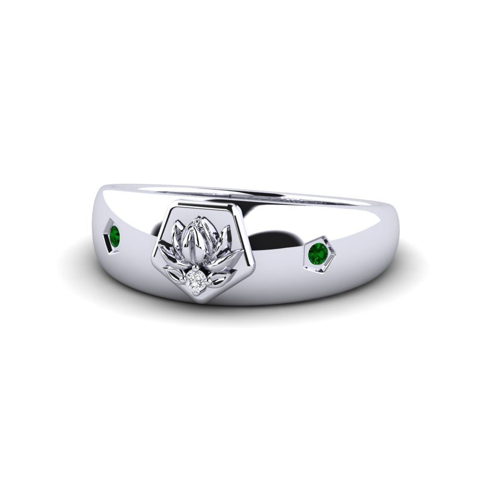 950 Palladium Green Zirconia Ring Vilsamhet