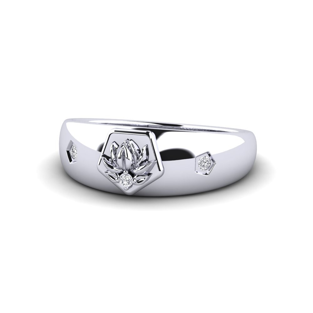 14k Oro Blanco Anillo Vilsamhet
