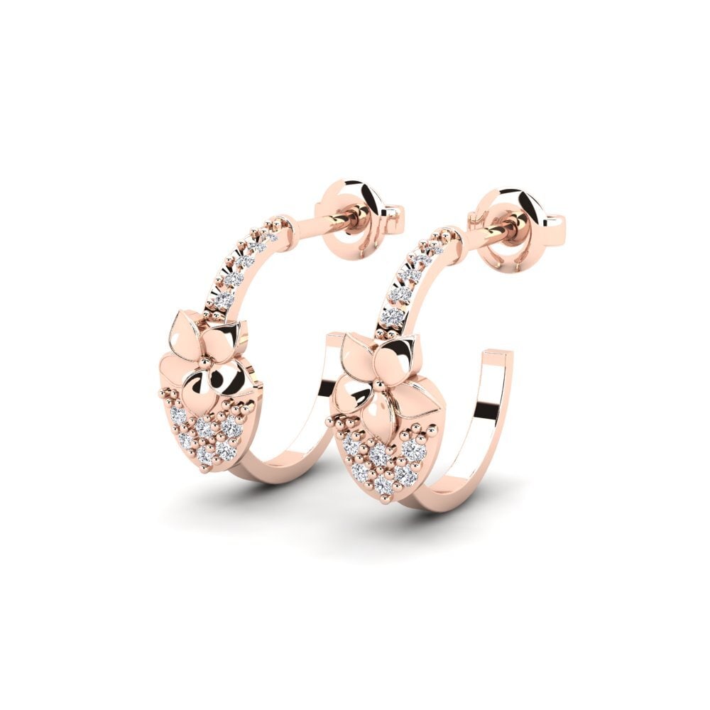 14k Oro Rosa Pendiente de mujer Washine