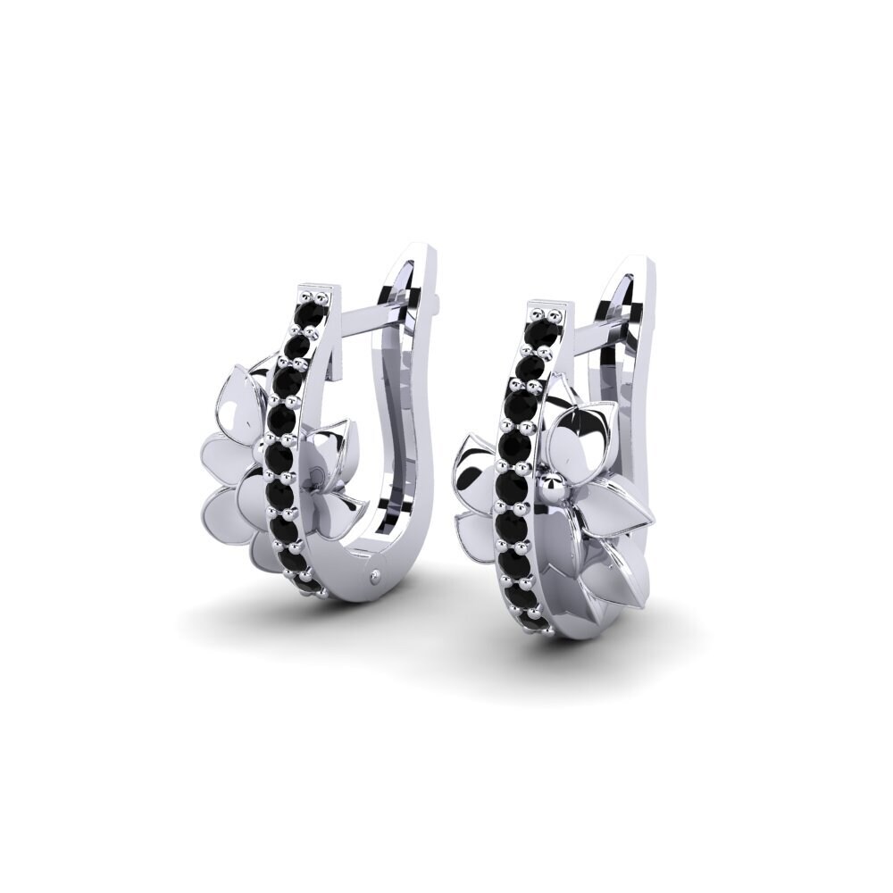 950 Platinum Black Sapphire Women's Earring Waverly