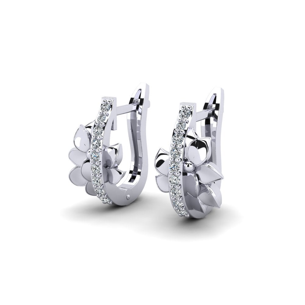 Oro Bianco 375 Zircone Orecchino da donna Waverly