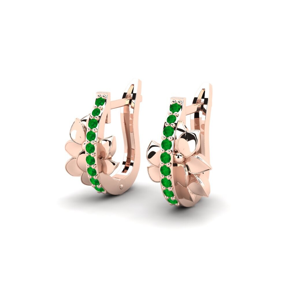 18k Oro Rosa Esmeralda Pendiente de mujer Waverly