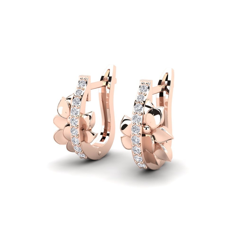 14k Oro Rosa Pendiente de mujer Waverly