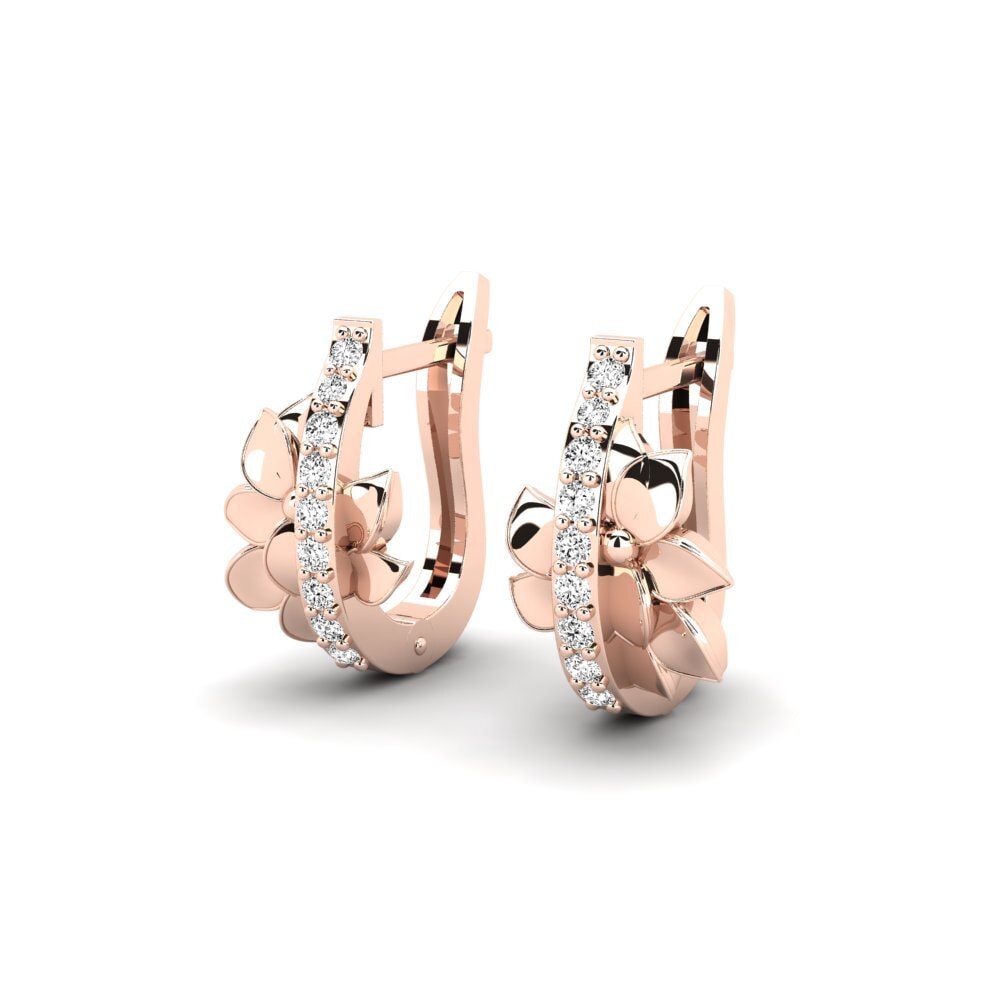 14ct Rose Gold Moissanite Women's Earring Waverly