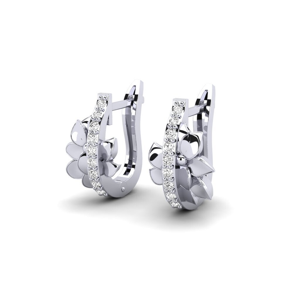 Oro Bianco 375 Moissanite Orecchino da donna Waverly
