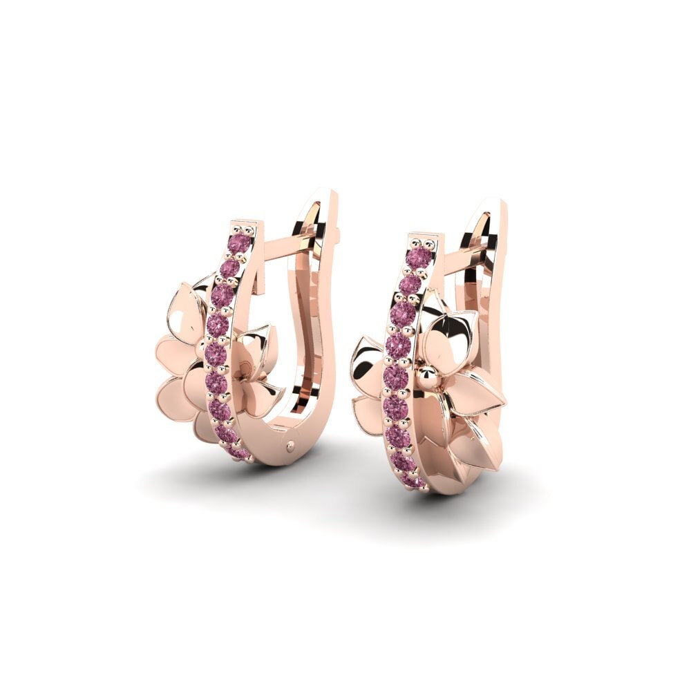14ct Rose Gold Rhodolite Garnet Women's Earring Waverly