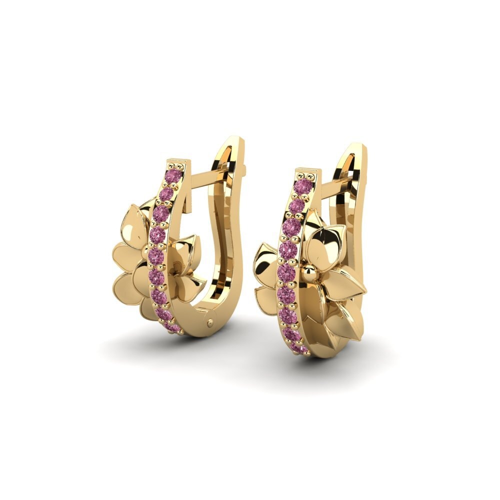 14k Oro Amarillo Granate Rhodolite Pendiente de mujer Waverly