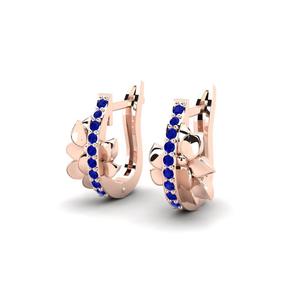 14ct Rose Gold Sapphire Women's Earring Waverly