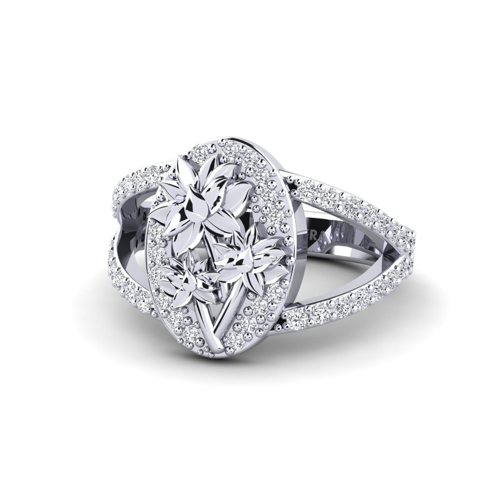 14k Oro Blanco Anillo Alpia