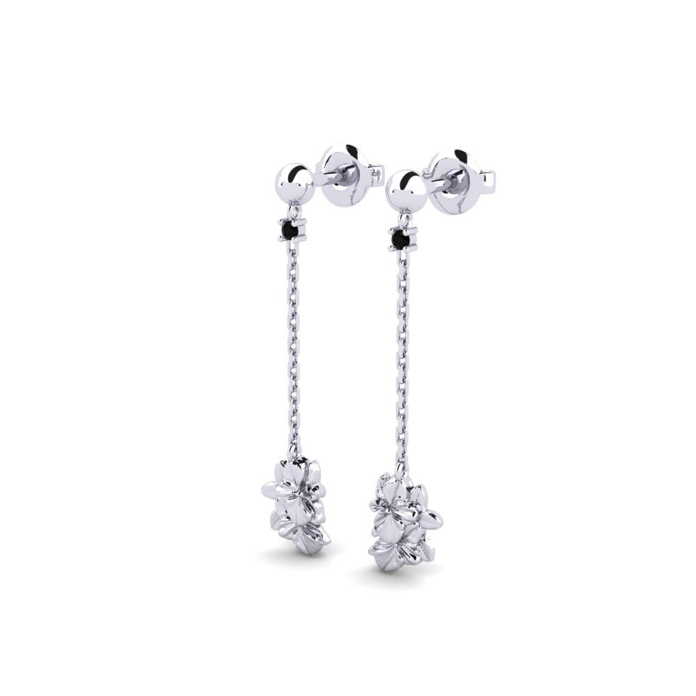 Oro Bianco 375 Onice Nero Orecchino da donna Beekman