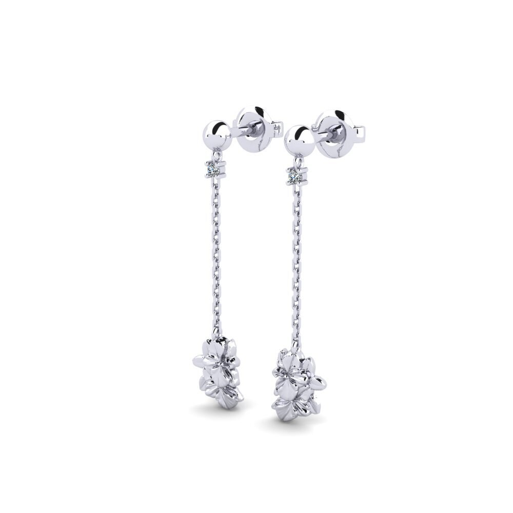 Oro Bianco 375 Zircone Orecchino da donna Beekman