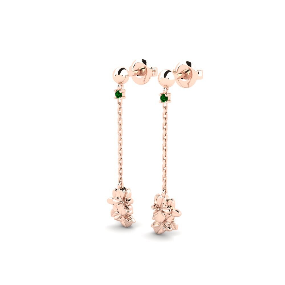 18k Oro Rosa Circonita Verde Pendiente de mujer Beekman