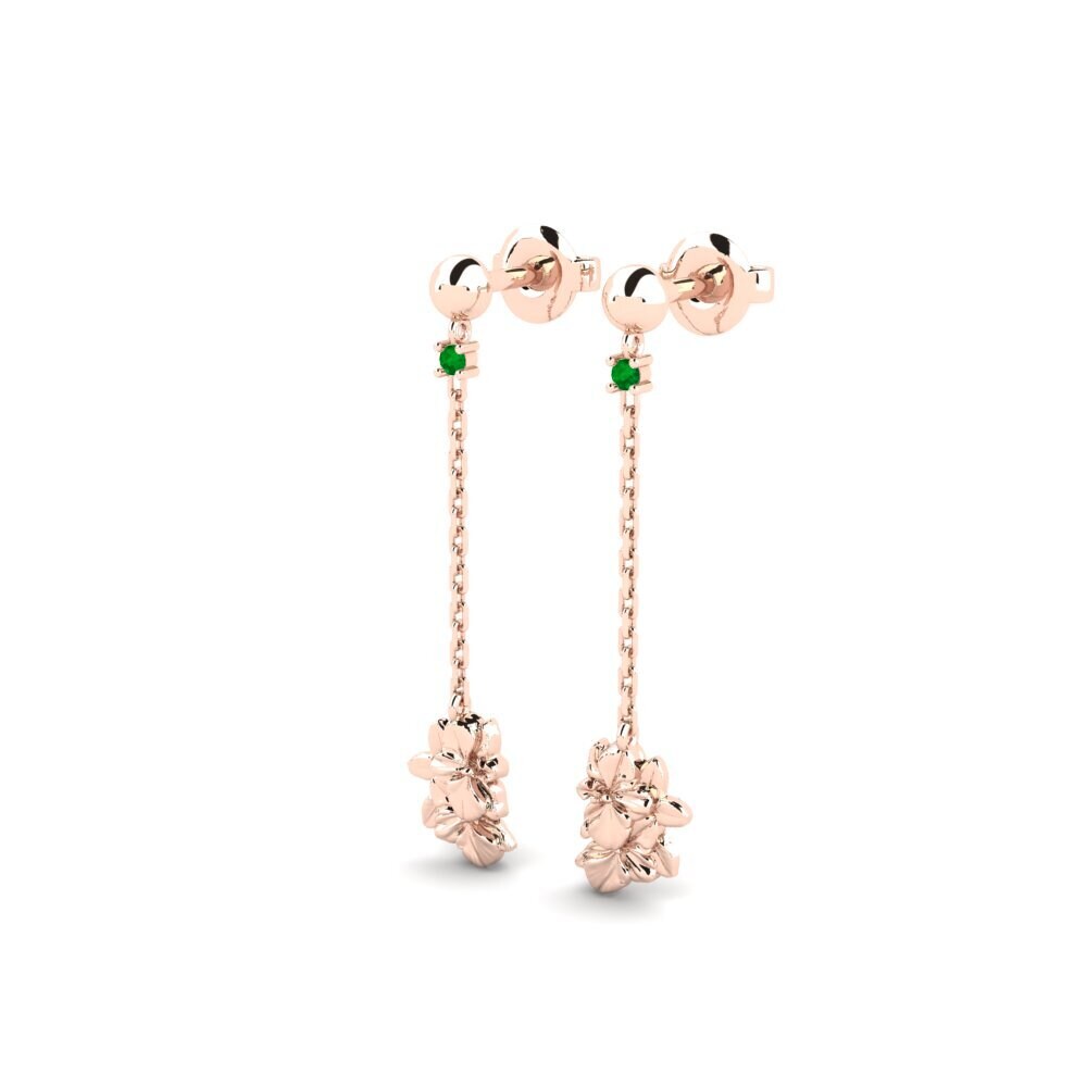 18k Oro Rosa Esmeralda Pendiente de mujer Beekman