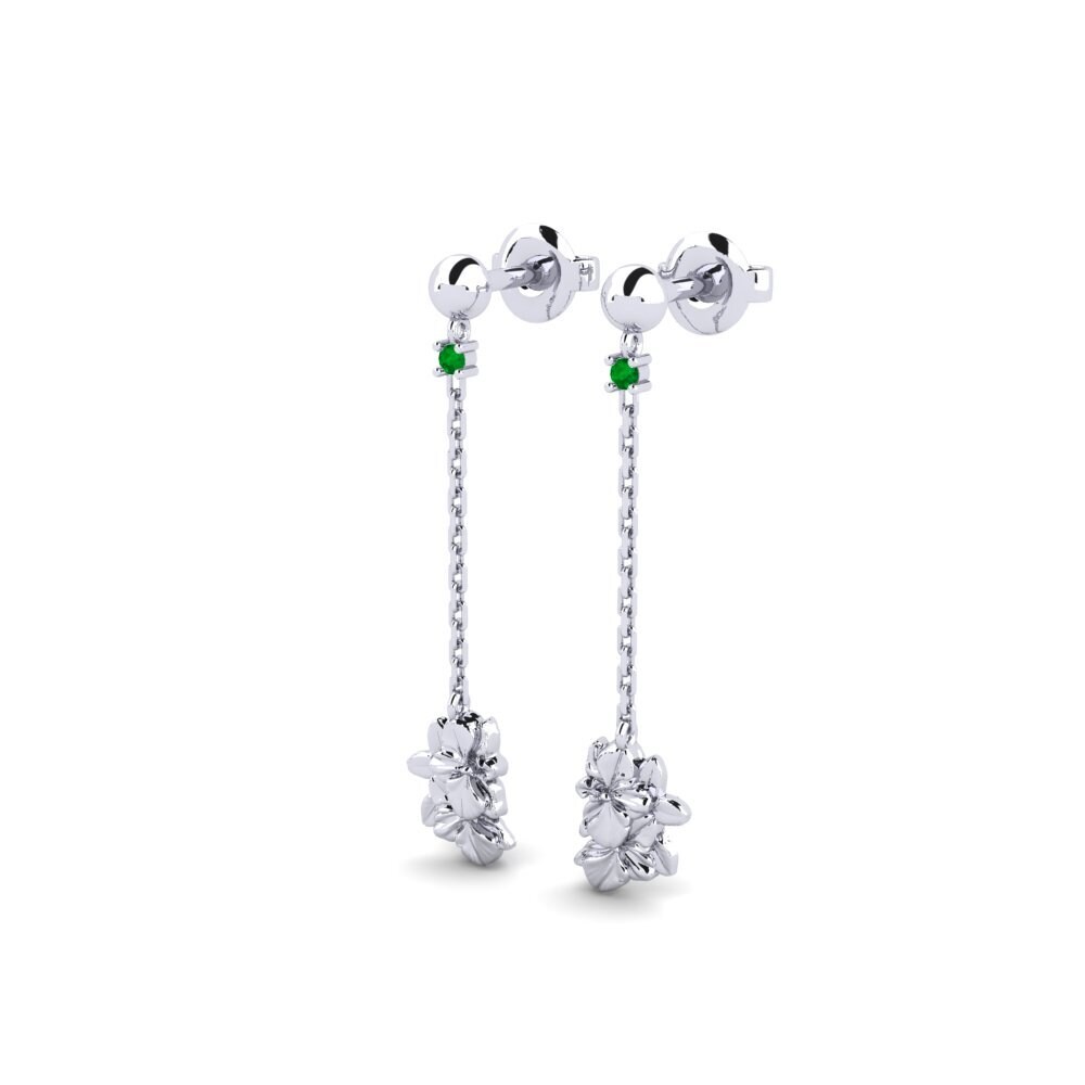 Oro Bianco 375 Smeraldo Orecchino da donna Beekman