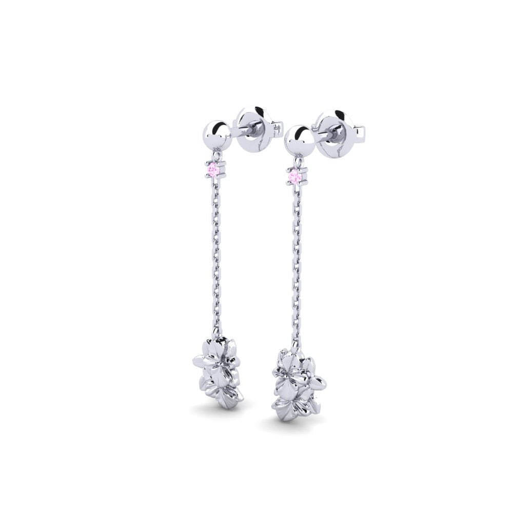 Palladium 950 Saphir Rose Boucle d'oreille femme Beekman