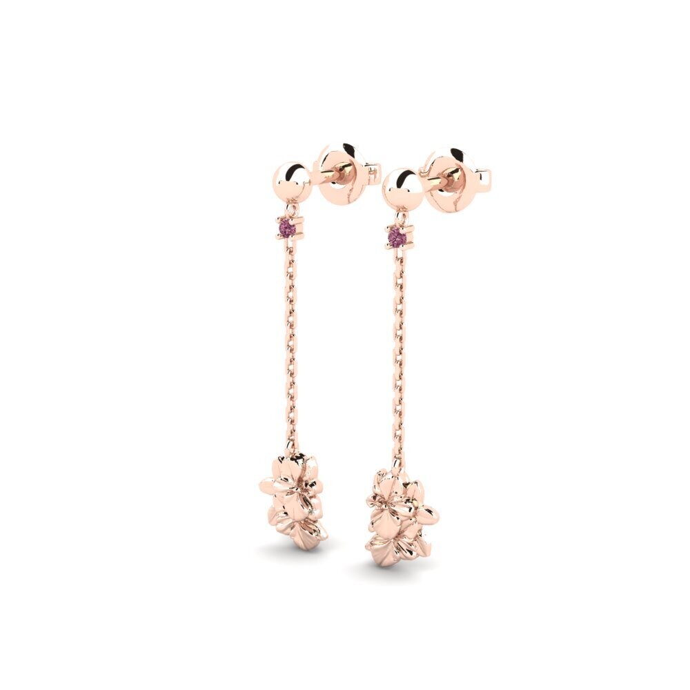 14ct Rose Gold Rhodolite Garnet Women's Earring Beekman