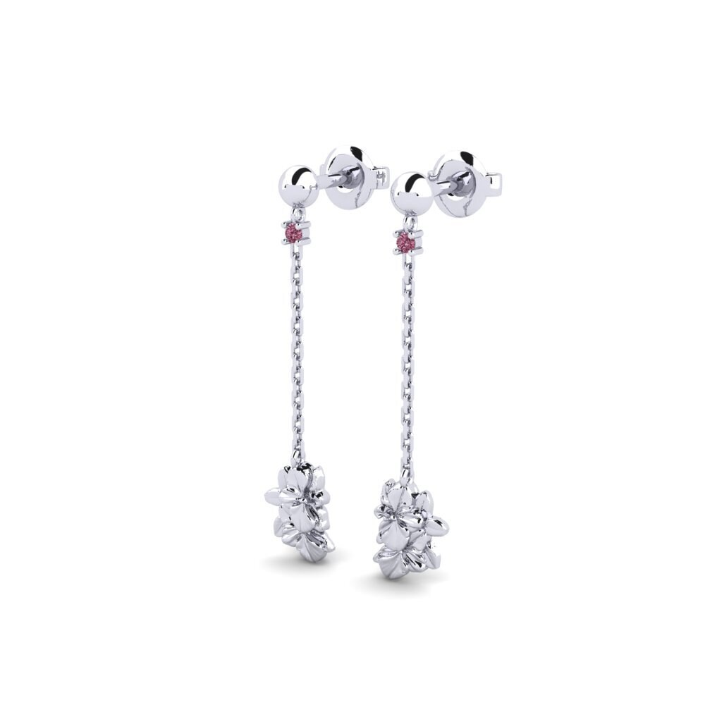 Oro Bianco 375 Granato Rodolite Orecchino da donna Beekman