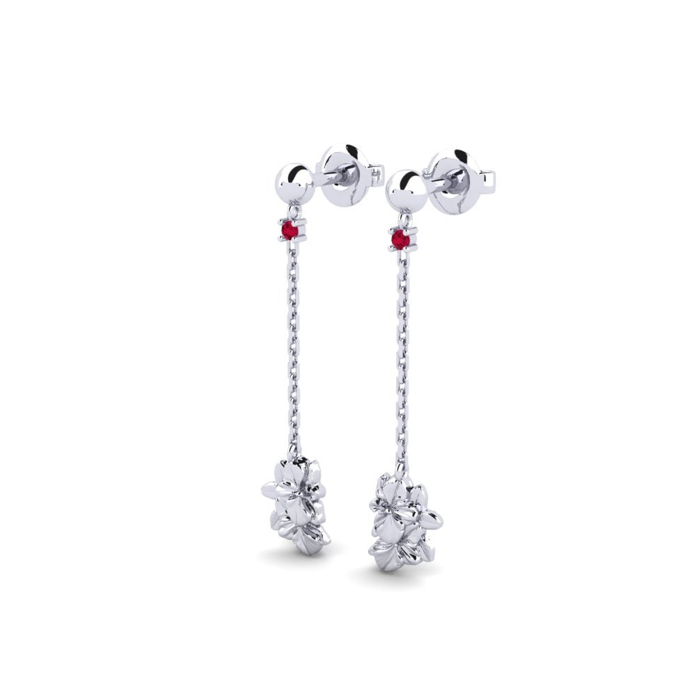 950 팔라듐 루비 여성 귀걸이 Beekman