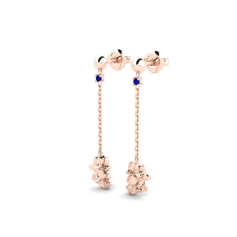 14ct Rose Gold Sapphire Women's Earring Beekman