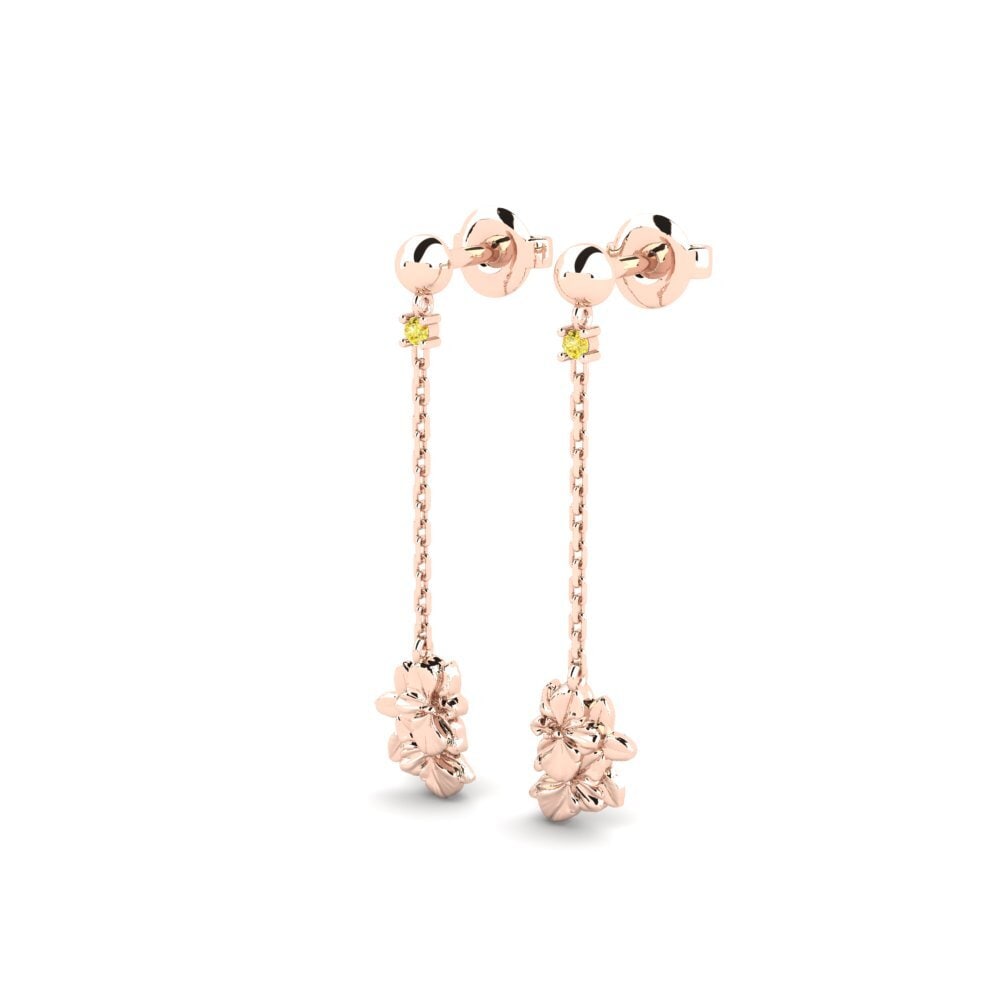 18k Oro Rosa Zafiro amarillo Pendiente de mujer Beekman