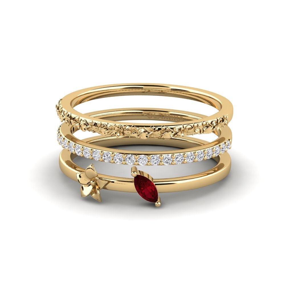Circonita Roja Anillo Bleecker - SET