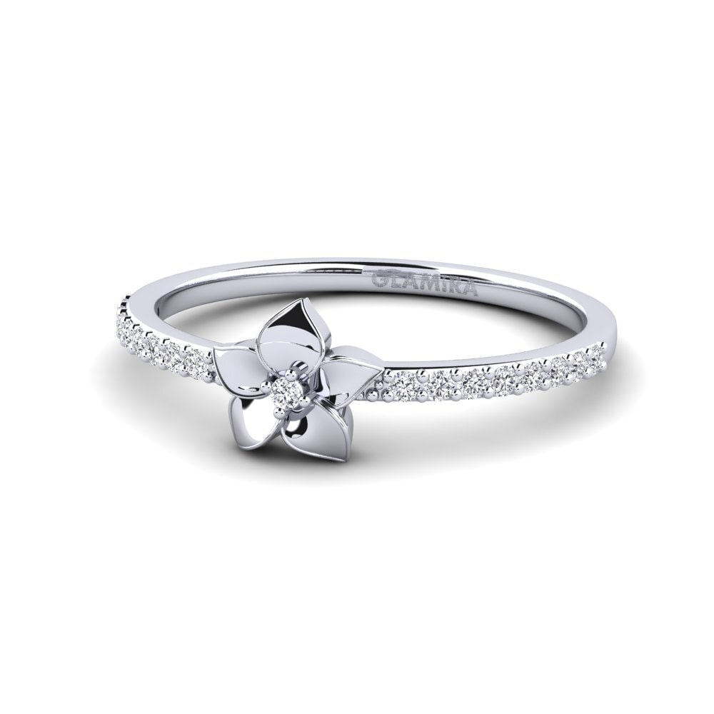 14k Oro Blanco Anillo Bloomony