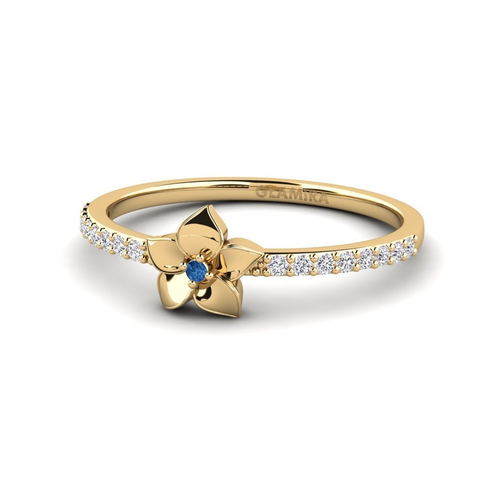 Dark Blue Zirconia Ring Bloomony