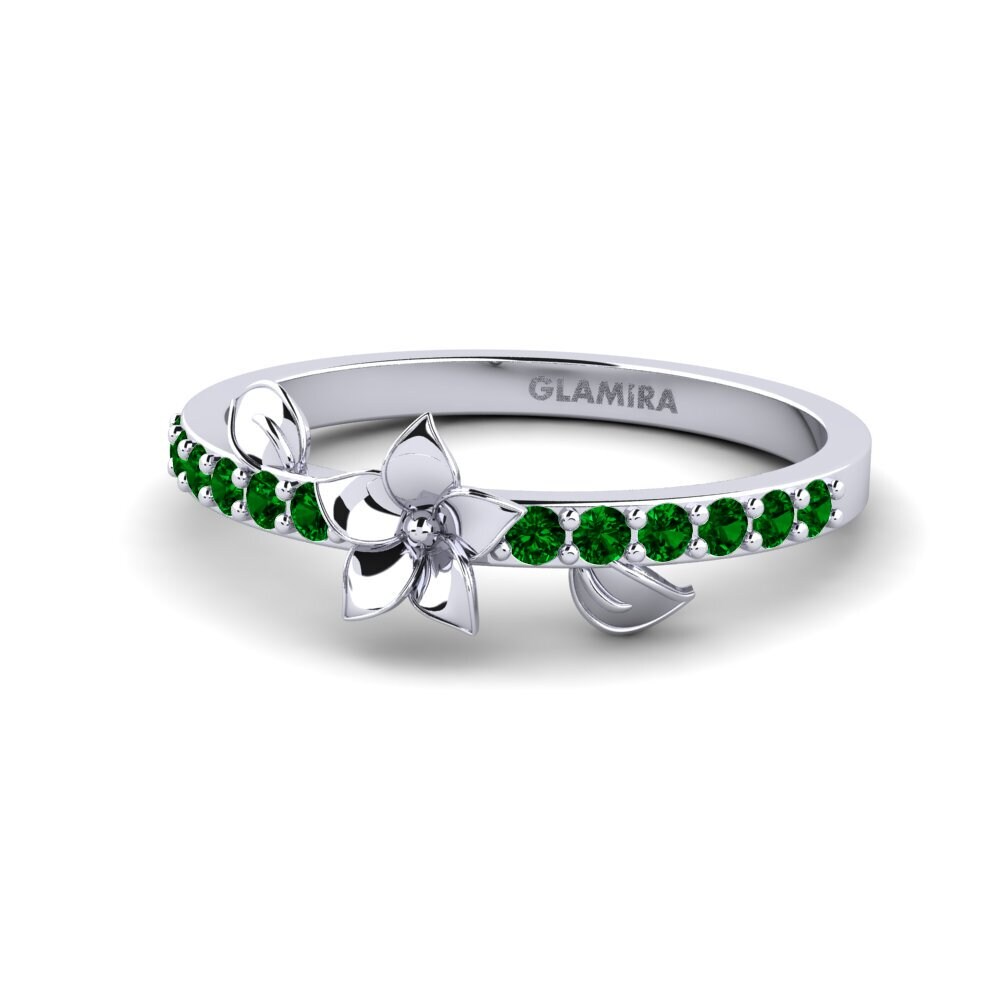 950 Palladium Green Zirconia Ring Bloomse