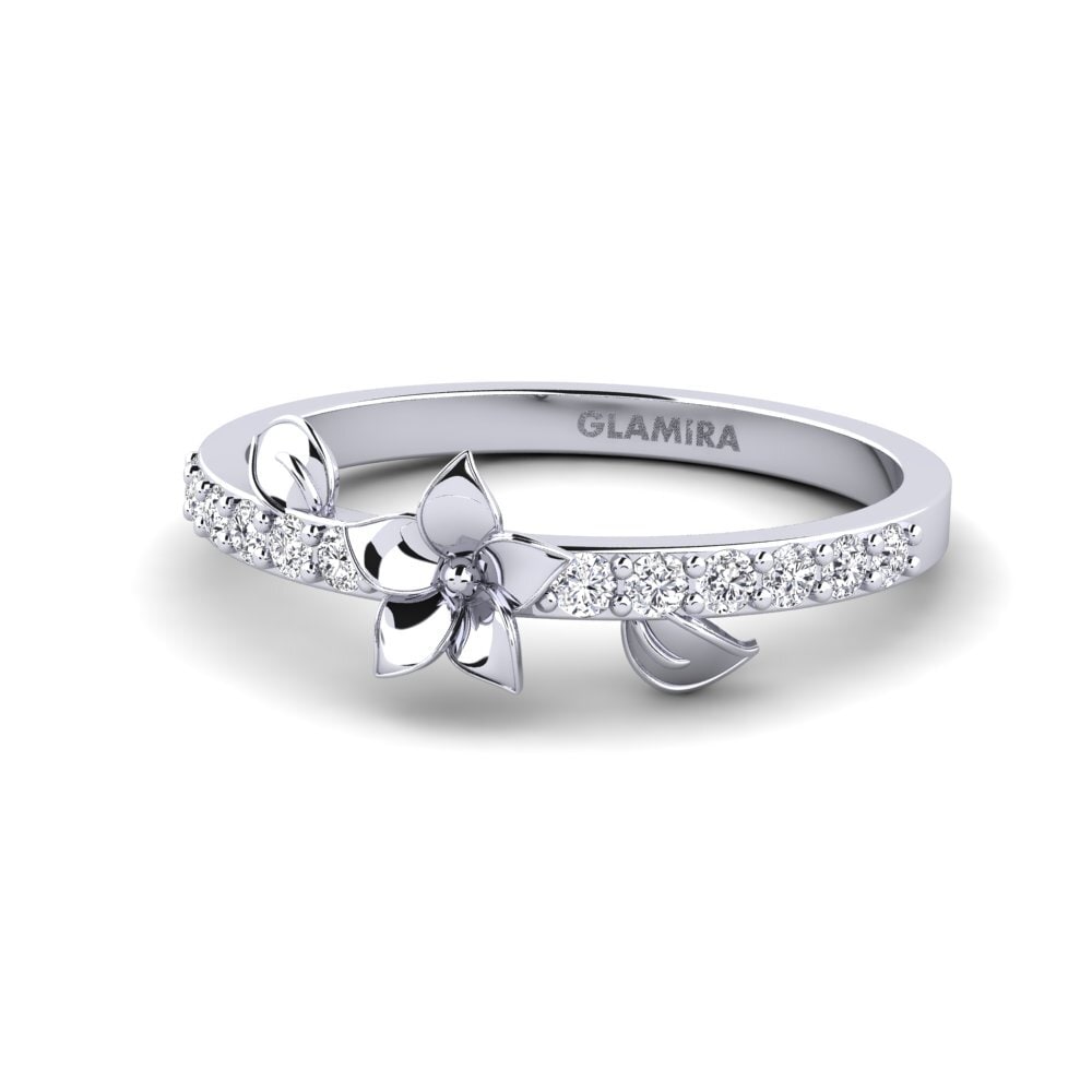 14k Oro Blanco Anillo Bloomse