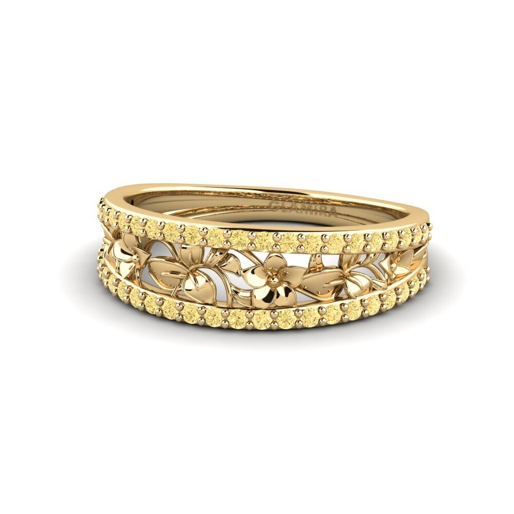Diamante Amarillo Anillo Bowery