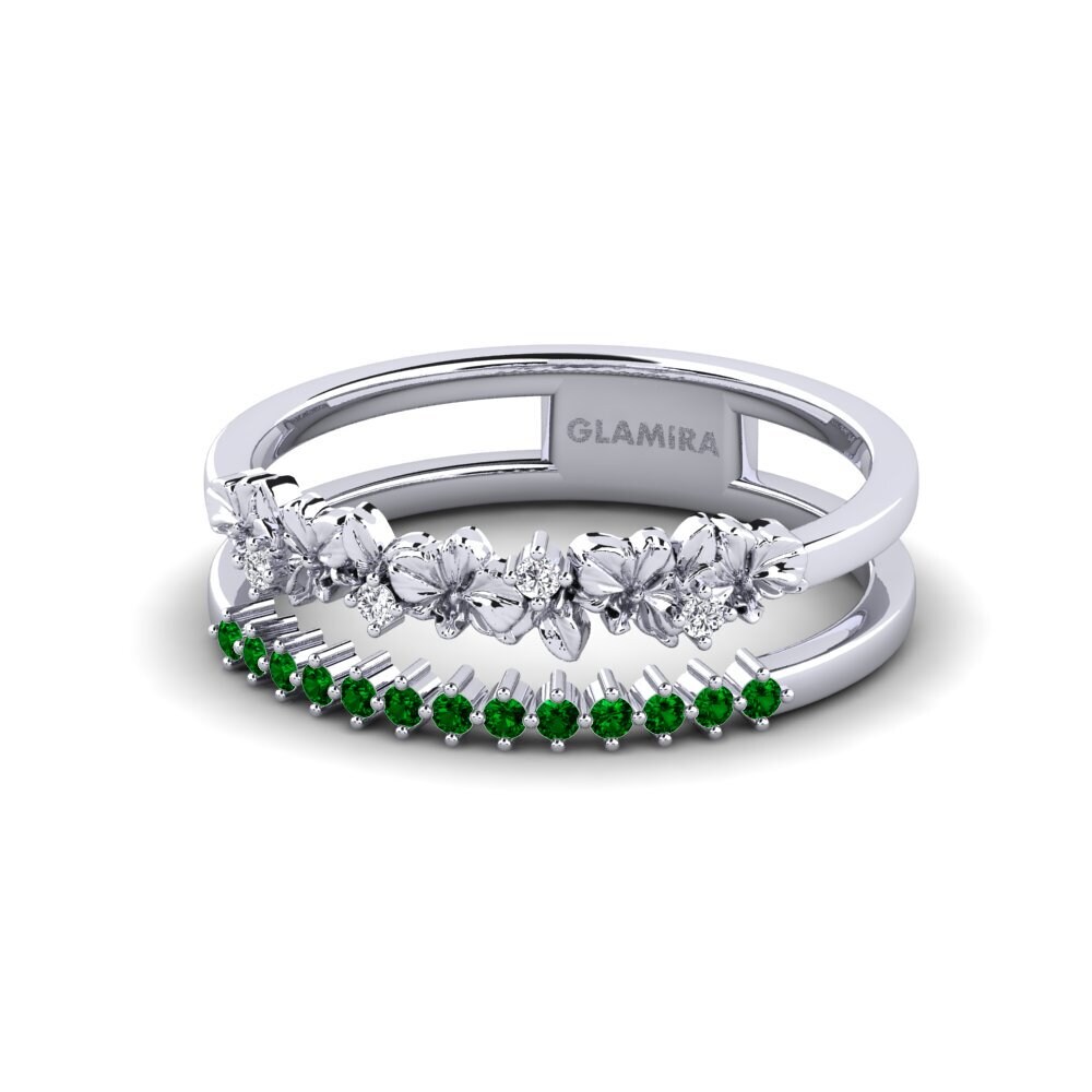 950 Palladium Green Zirconia Ring Bromelle